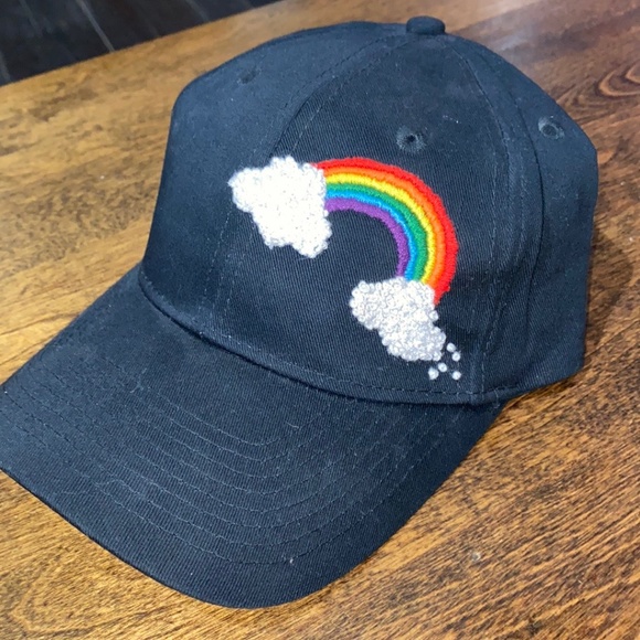 Ball Cap Hand Embroidered Rainbow - Picture 1 of 2
